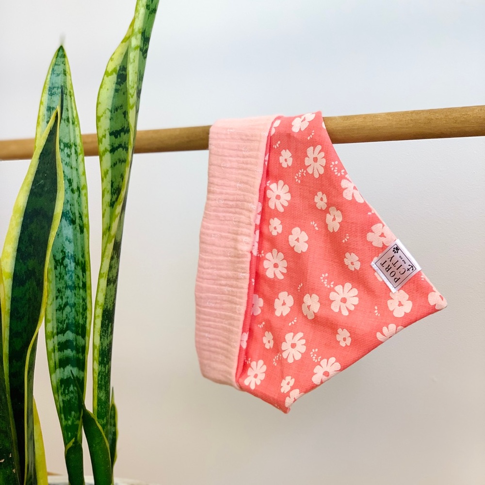 Reversible Floral and Anchors Dog Bandana